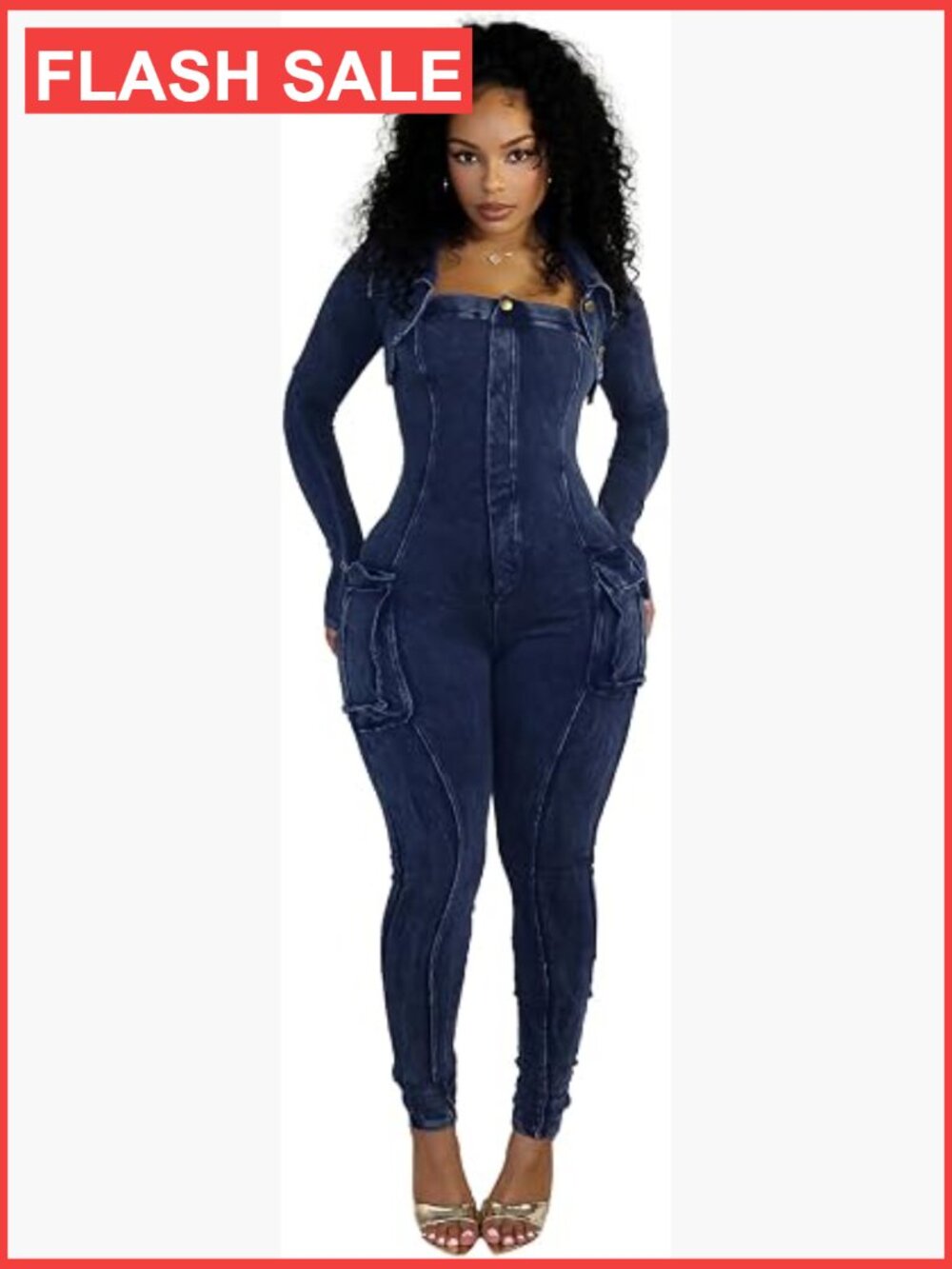 Women's Casual Romper Long Sleeve V Neck Bodycon Jumpsuit Two Piece Set